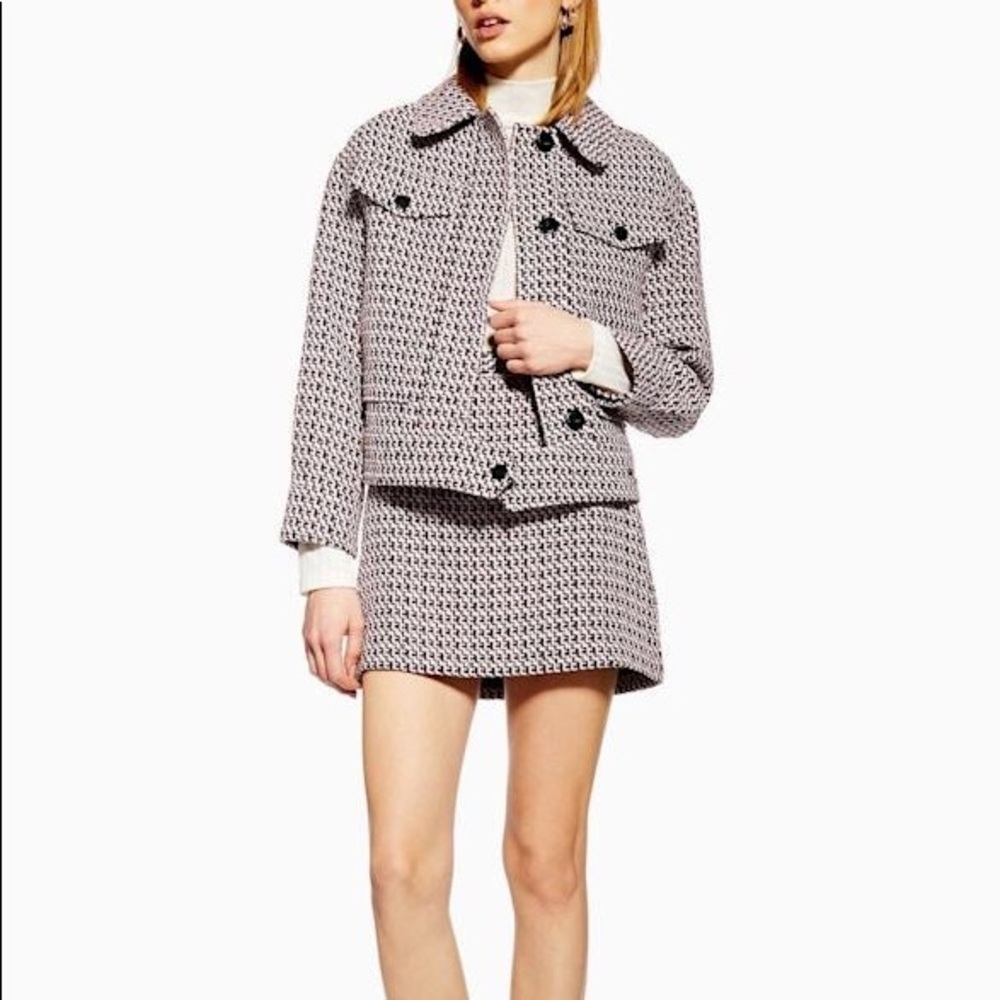 TOPSHOP tweed moto jacket